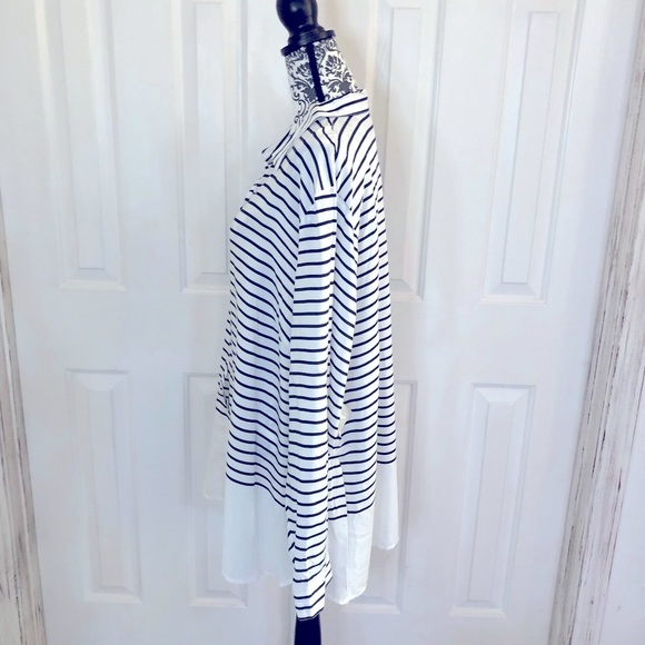 Holly + isadora black and white striped button front blouse - Picture 3 of 7